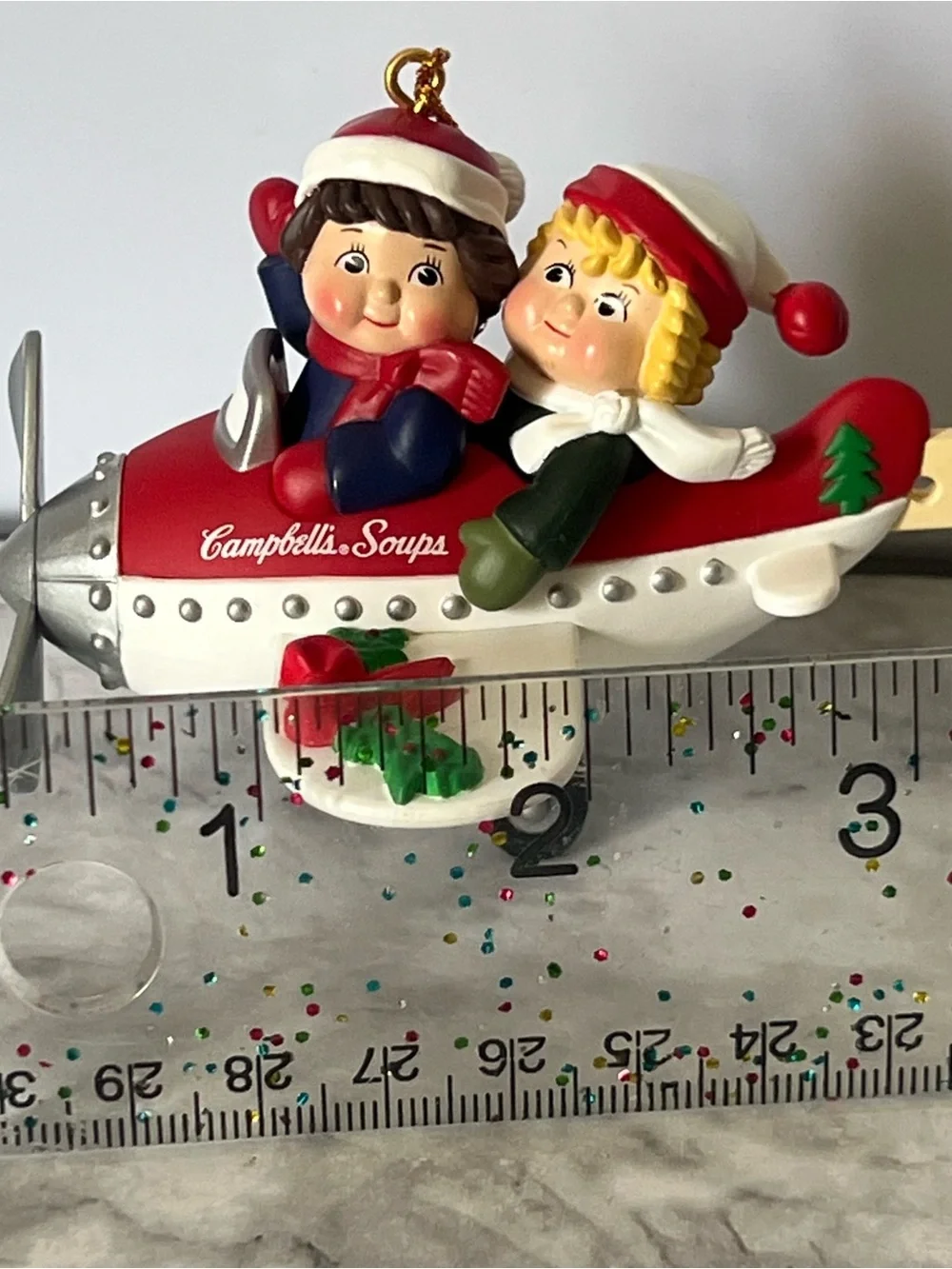Vintage 1998 Campbell’s Soup Kids Airplane Christmas Ornament